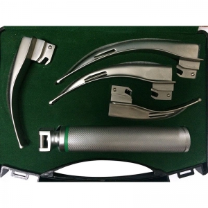 Fiber Optic Laryngoscope Set of 4 Blades with Handle